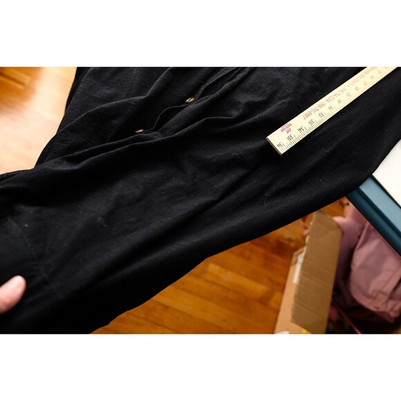 Natural Life Black Cotton Maxi Dress M collar button up - Picture 5 of 6